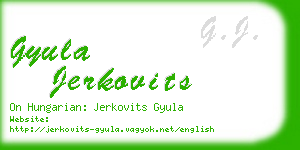 gyula jerkovits business card